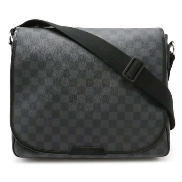 Daniel MM Damier Graphite Leather Black Crossbody Bag - Picture 2 of 8